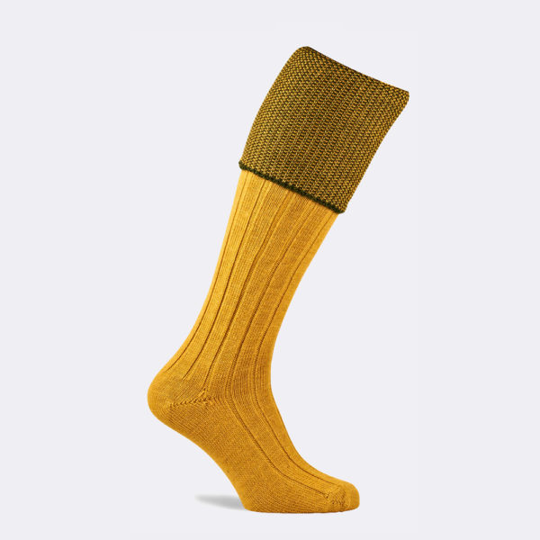 chiltern shooting sock in pollen yellow