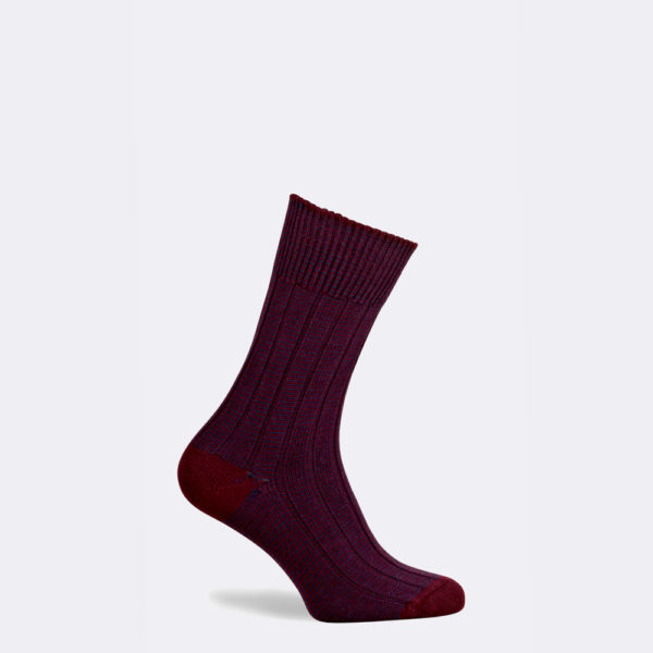 dartmoor boot sock in burgundy red