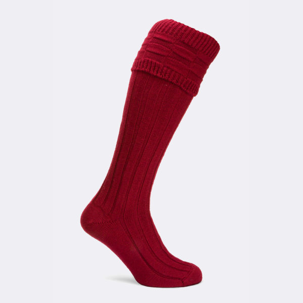 harby shooting socks in cherry red